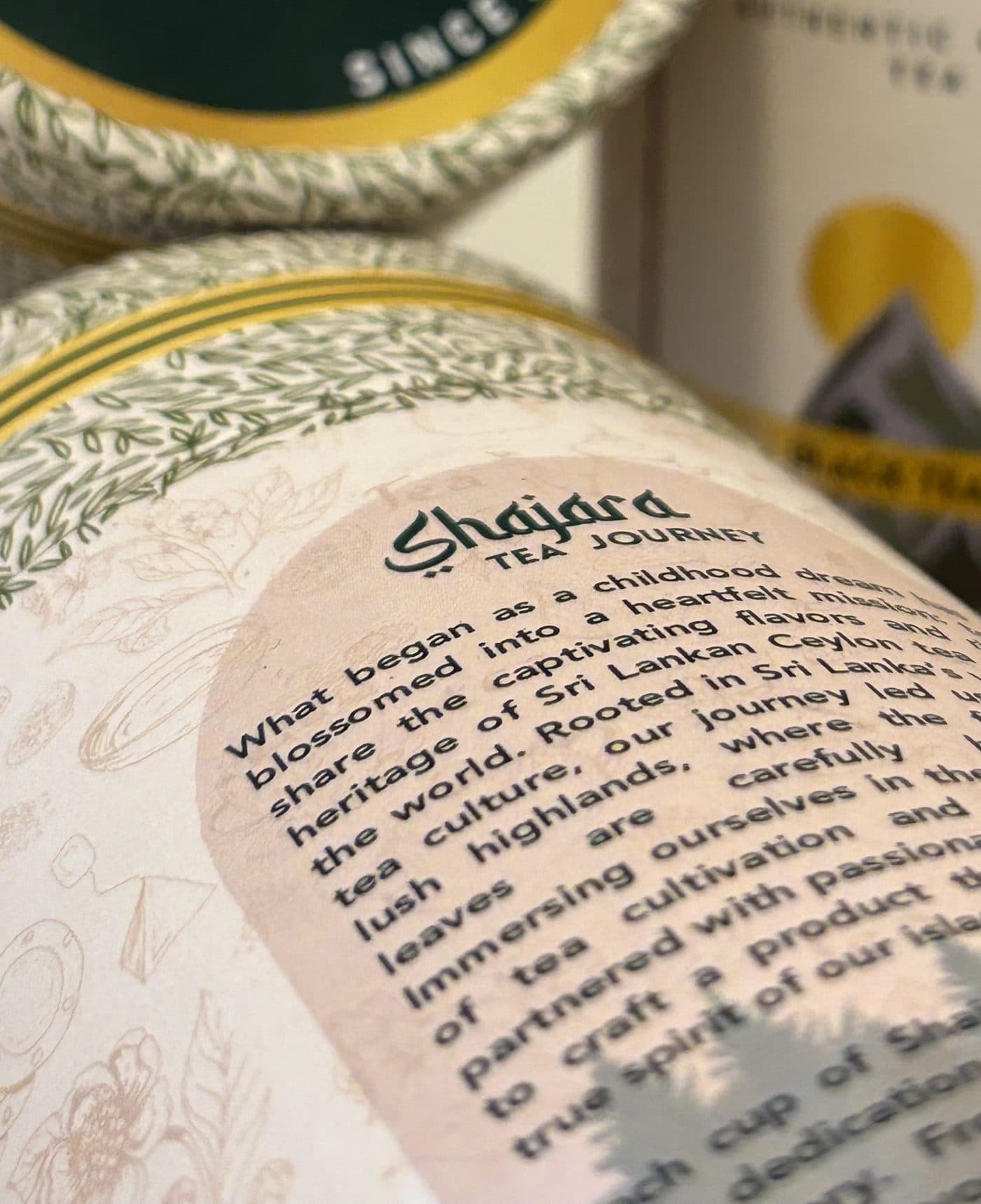The story: The tea journey, printed on the label.