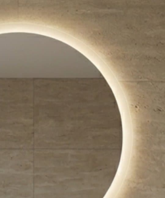 Backlit glow — A soft halo of light behind the glass.