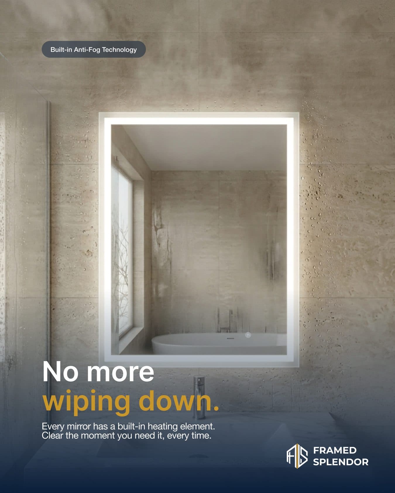 Post: No more wiping down — built-in anti-fog.